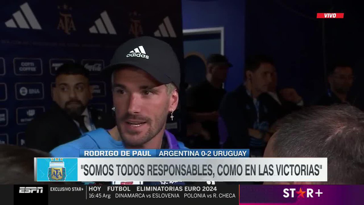 ATENCIÓN: Rodrigo De Paul habló de los gestos de Ugarte y la pica con los uruguayos en La Bombonera. 📺 #ESPNenStarPlus