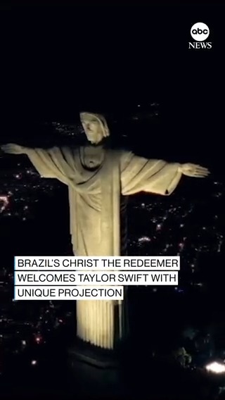 Taylor Swift received a unique welcome to Rio de Janeiro, Brazil, with a projection on the iconic Christ the Redeemer statue ahead of concerts in the city.