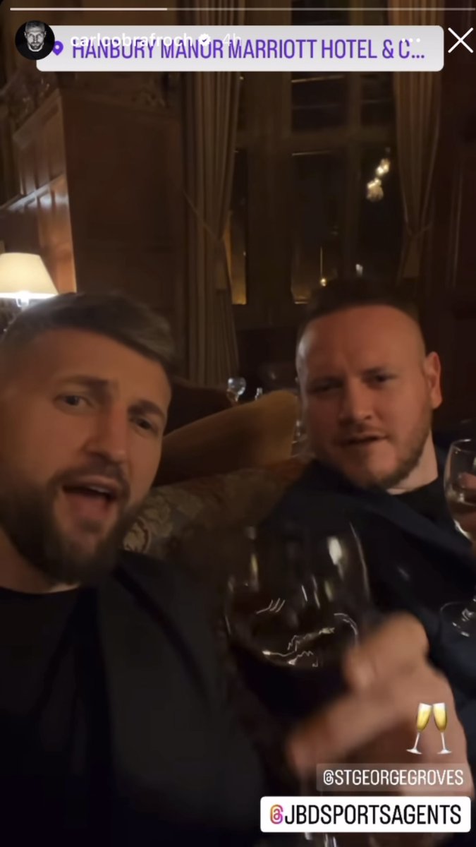 Carl Froch and George Groves enjoying some drinks together last night… [🎥 Carl Froch MBE]
