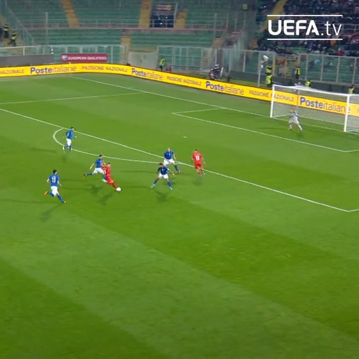 The last time Italy hosted North Macedonia, Aleksandar Trajkovski did this... 🇲🇰💥 #EURO2024