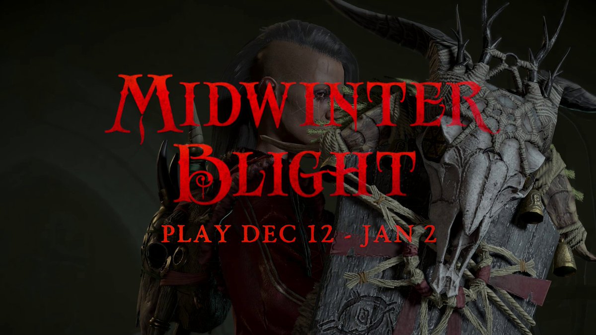 💀 Survive the Midwinter Blight ⚔️ Earn free rewards for every class Coming to #DiabloIV on December 12th.