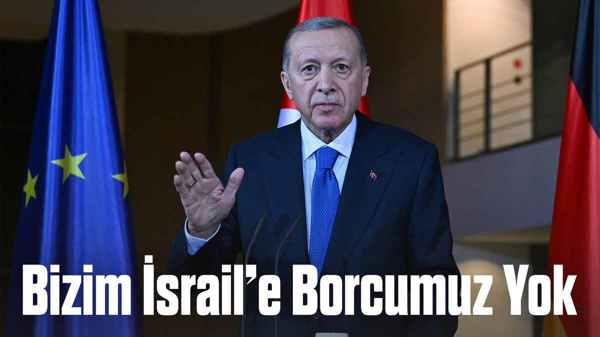Cumhurbaşkanımız Recep Tayyip Erdoğan: “Bir borçluluk psikolojisi içerisinde İsrail-Filistin savaşını değerlendirmemek gerekir. Bakın ben rahat konuşuyorum çünkü bizim İsrail'e borcumuz yok.”