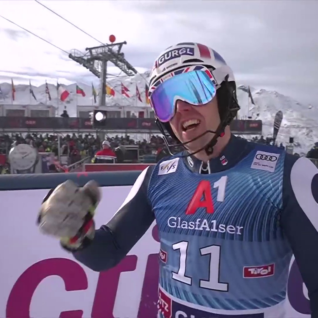 Dave Ryding puts himself into provisional second place in Gurgl 💪 Brilliant second-run surge from the Brit 🇬🇧 #fisalpine | Dave Ryding