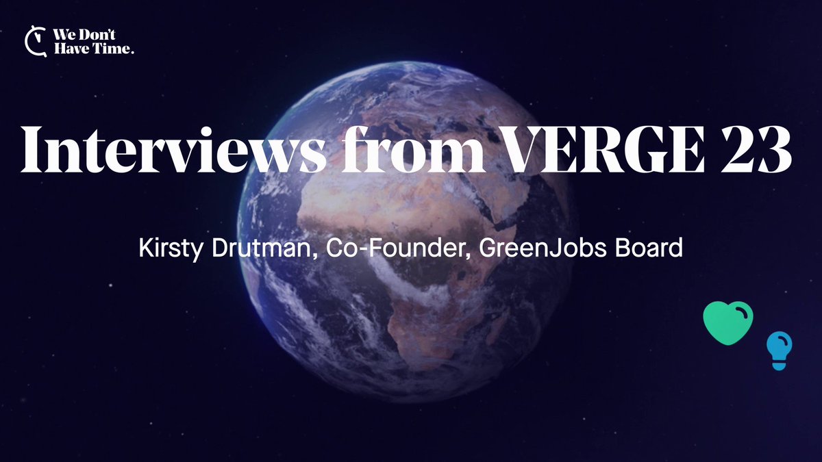 Do you want to kickstart your career in the #greeneconomy? 👩💼💼 Kristy Drutman (Kristy Drutman (Brown Girl Green)) told us how Green Jobs Board can help you find your climate space at #Verge23. 🎙️ 📺 Watch more interviews We Don't Have Time: #VergeVoices @greenbiz