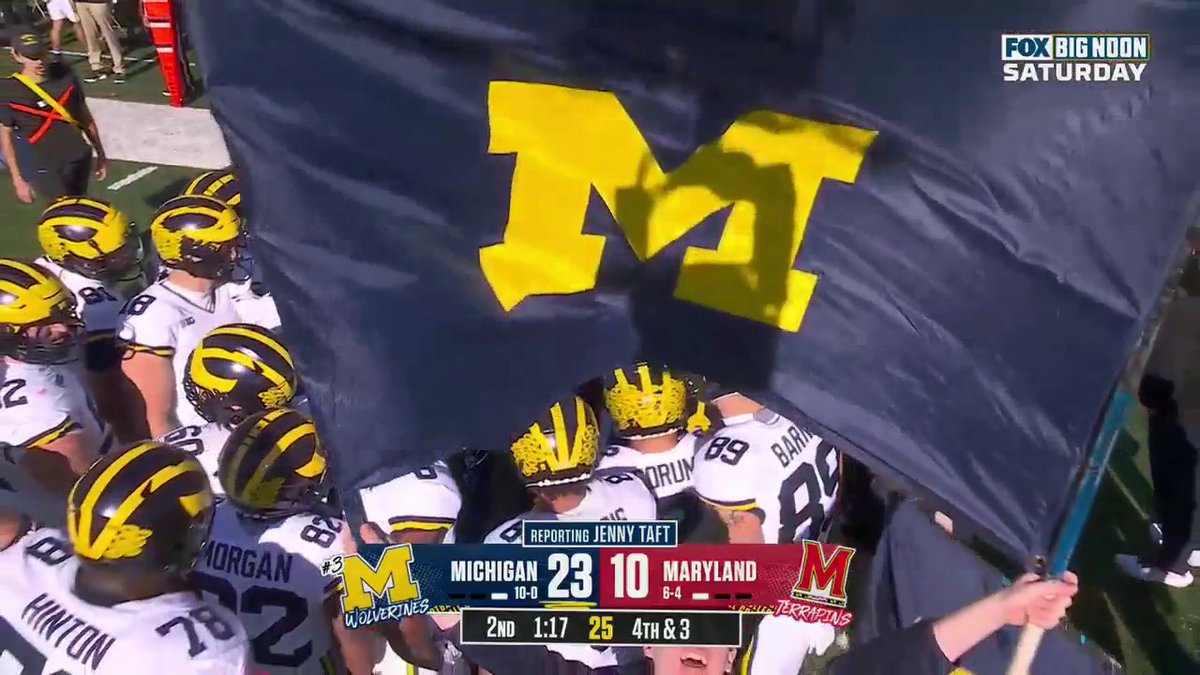 Michigan is blocking the cameras with flags