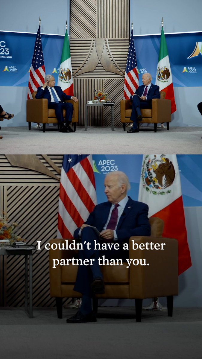 It's always good seeing my friend, President Obrador. A strong North America relies on a strong United States and Mexico partnership. And meetings like the one we had this week bring us closer to a shared future rooted in prosperity, sustainability, and security.