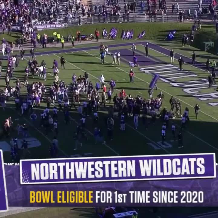 They stormed the field in Evanston. 🙌 Northwestern Football takes down Purdue to become bowl eligible.