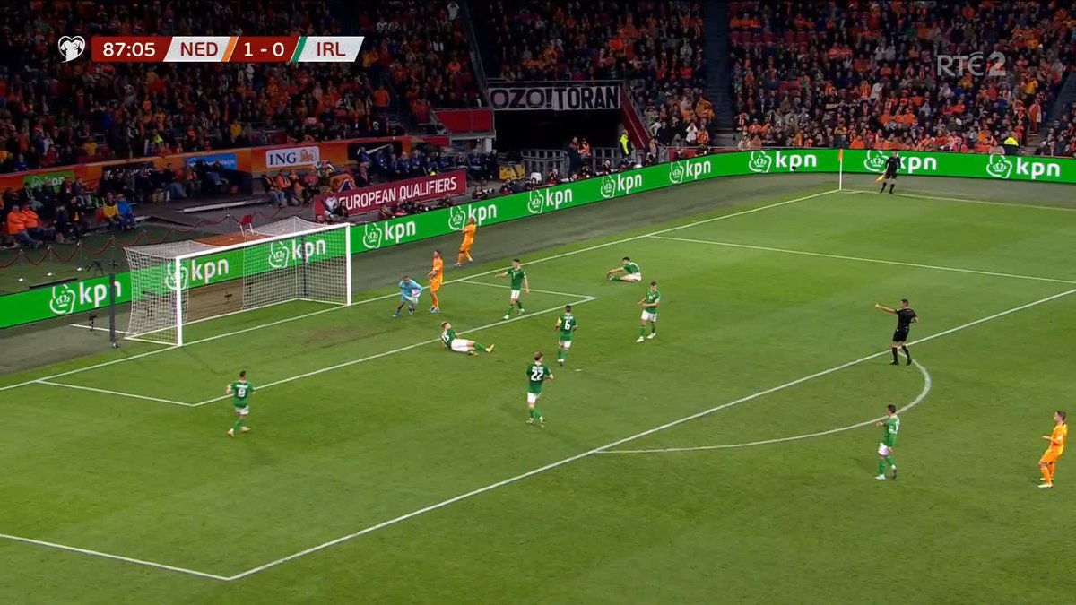 Another outstanding save from Gavin Bazunu as it finished 1-0 to the Netherlands in Amsterdam 💻 Recap: #NEDIRE #soccer #Euro2024Qualifiers
