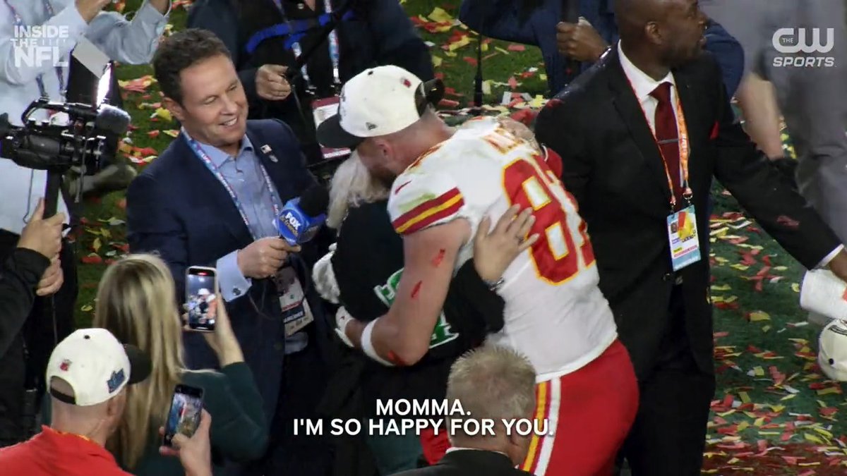 Will never forget the moment Mama Kelce found her two boys after Super Bowl LVII. ❤️🥹 (via NFL Films) 📺: #PHIvsKC — Monday 8:15pm ET on ESPN/ABC 📱: Stream on #NFLPlus