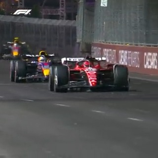 The stunning race-winning move for Max Verstappen on Charles Leclerc 😮‍💨 #LasVegasGP #F1