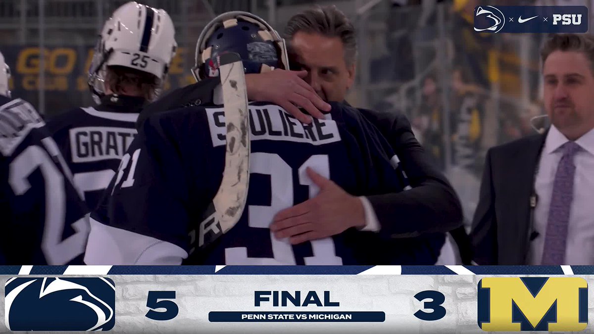 🎥 Highlights from Saturday night's win at Yost! Aiden Fink secures the 11th hat-trick in program history, just the second on the road! Matt DiMarsico ties a single-game Nittany Lion record with four assists including the primary on each of Fink's scores! #WeAre #HockeyValley
