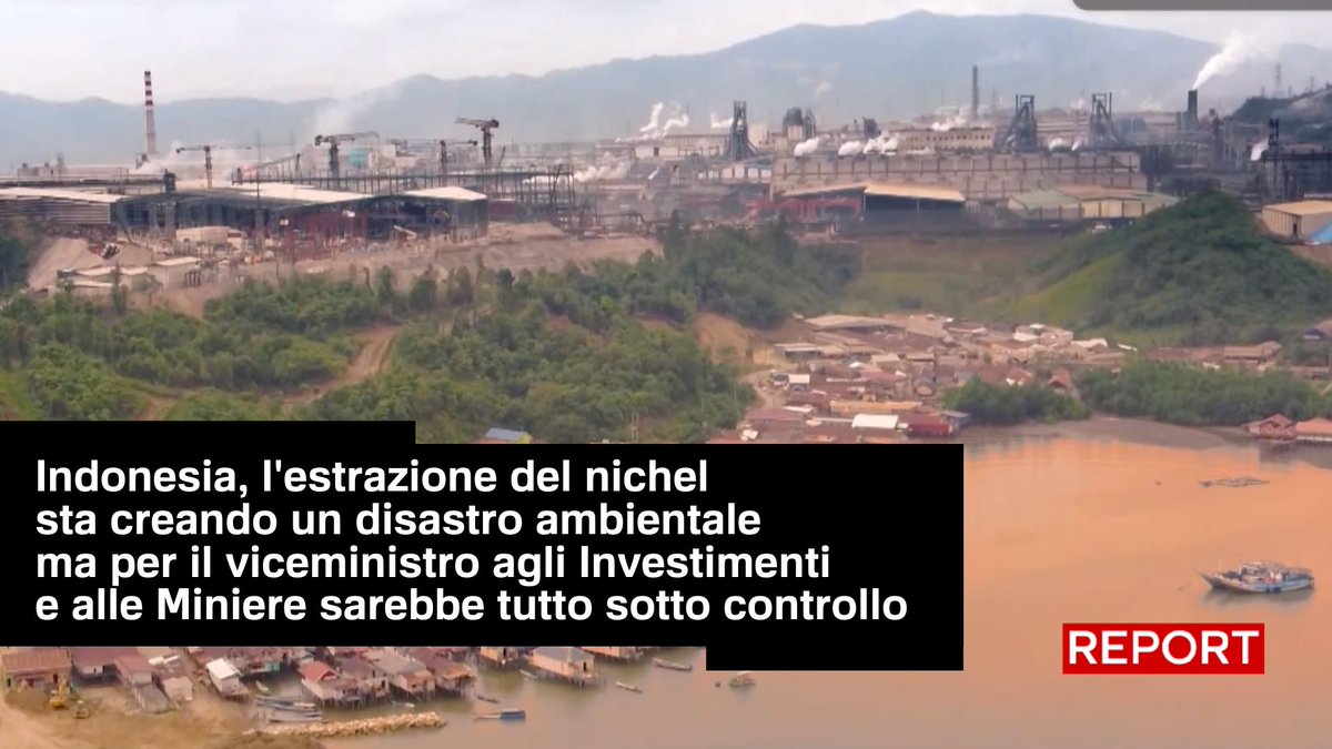 Il nichel indonesiano è diventato molto popolare perché costa meno. Ma i danni umani e ambientali sono enormi. Abbiamo chiesto spiegazioni al Viceministro agli Investimenti e alle Miniere cosa ne pensa. Segui #Report ora in diretta su #Rai3👇