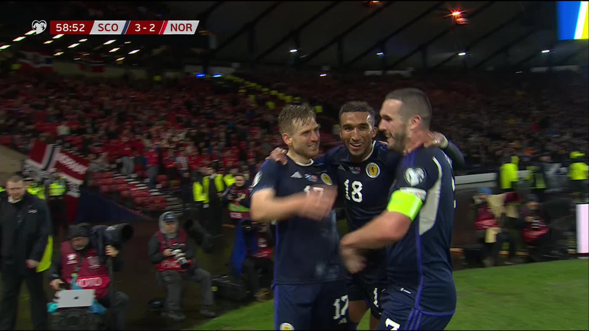 Stuart Armstrong does not give up 👏 What a goal to give us the lead for the first time tonight! #SCONOR