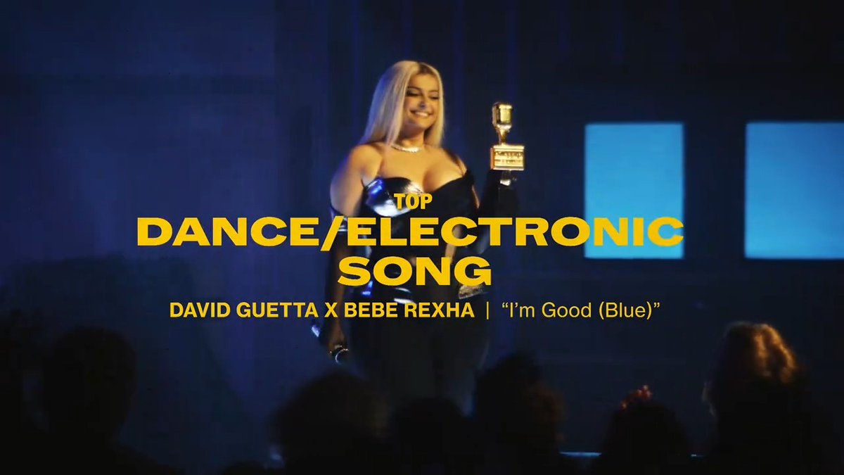 I'm feeling alright because Bebe Rexha and David Guetta won Top Dance/Electronic Song at the #BBMAs for their song “I'm Good (Blue)” 👏💙
