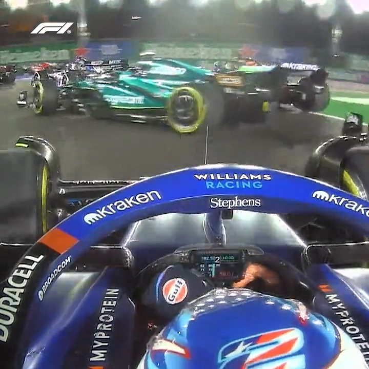 Mayhem at the start in Vegas 😵 #F1 #LasVegasGP