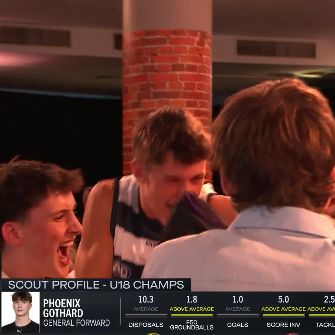 One of the greatest moments we've seen in the #AFLDraft 👀 What an amazing moment for Phoenix Gothard!