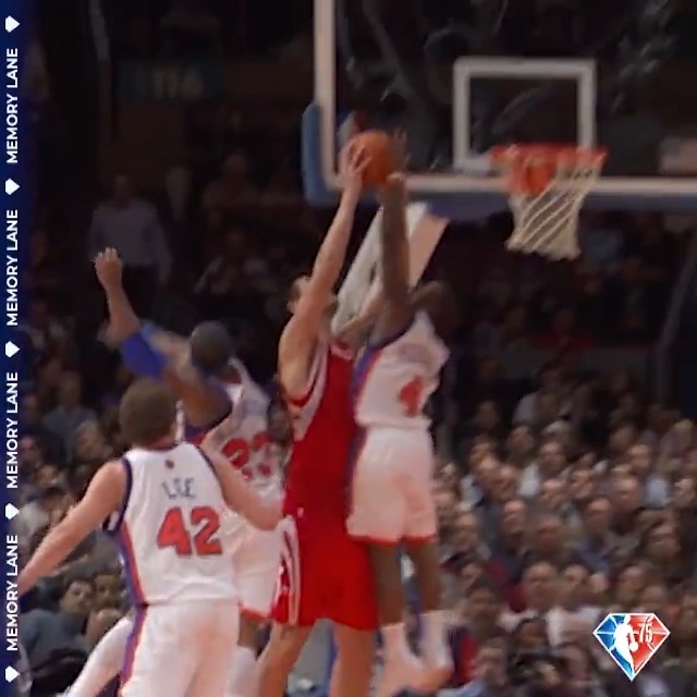 17 years ago today 5’9” Nate Robinson blocked 7’6” Yao Ming!