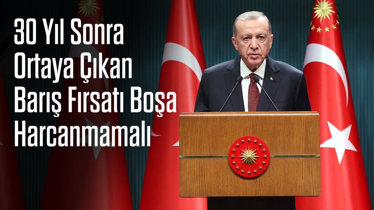 Cumhurbaşkanımız Recep Tayyip Erdoğan: “Kıbrıs Türkü'nü ambargolarla haklı davalarından döndürmeye çalışanların Kafkasya'da yeni oyunlar peşinde koştuğuna şahit oluyoruz. Kimi Batılı güçler, Karabağ Savaşı’yla birlikte bölgemizde yepyeni bir dönemin başladığını hâlen idrak edemiyor.”
