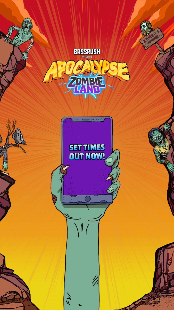 ZOMBIELAND beckons... but scheduling your set times for #ApocalypseFest OUT NOW via the Insomniac App will lead you to your coastal bass haven!🛟 The end of times is near.🚨🧟