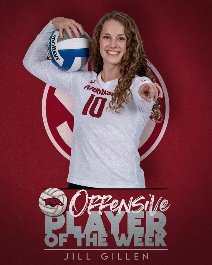 🏐WK13 | SEC Volleyball Player of the Week OFFENSIVE: Jill Gillen Arkansas Volleyball 🐗 x #SECVB