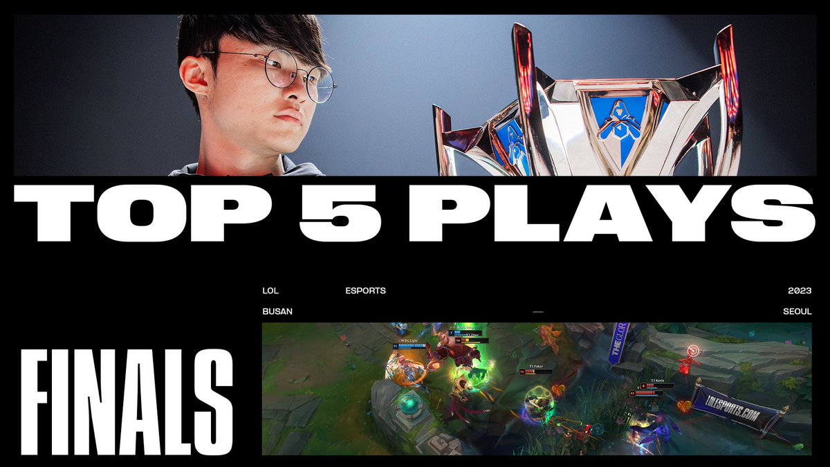 REDEMPTION FOR T1, CHAMPIONS AGAIN! 👑 Here are your Top 5 Plays from the #Worlds2023 FINALS!