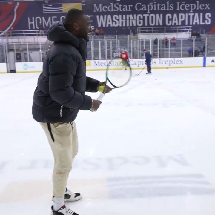 Filing Frances Tiafoe mic'd up for a round of ice tennis today as a great decision #ALLCAPS