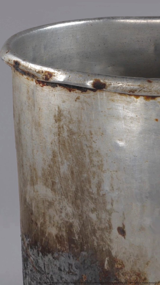 Greens flavored with ham hocks is a survival story. Enslaved African Americans stretched their allotments of food by growing greens and using scraps of meat to add flavor and nutrients. This stockpot used to cook collard greens at DC’s Florida Avenue Grill.