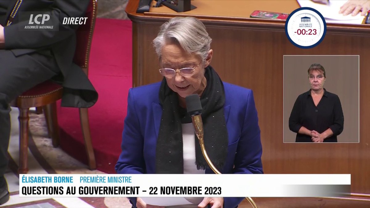 Grand âge : "Cette loi de programmation, nous la ferons", promet Élisabeth BORNE, qui espère une adoption "au second semestre 2024". #DirectAN #QAG