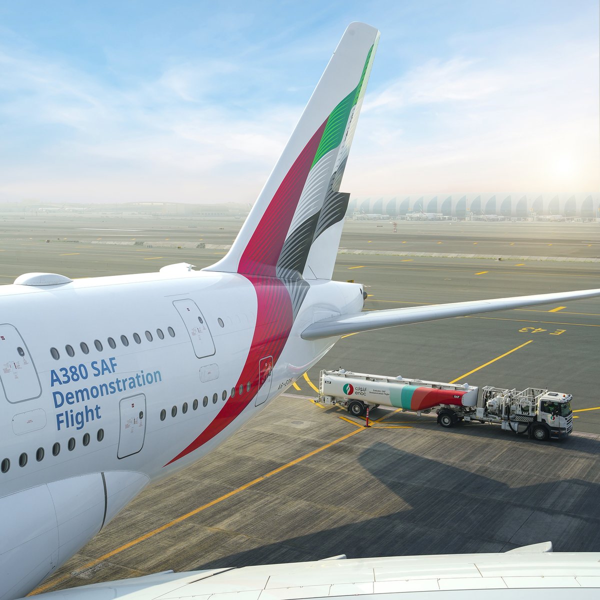 We've become the world’s first airline to operate an A380 demonstration flight using 100% Sustainable Aviation Fuel.