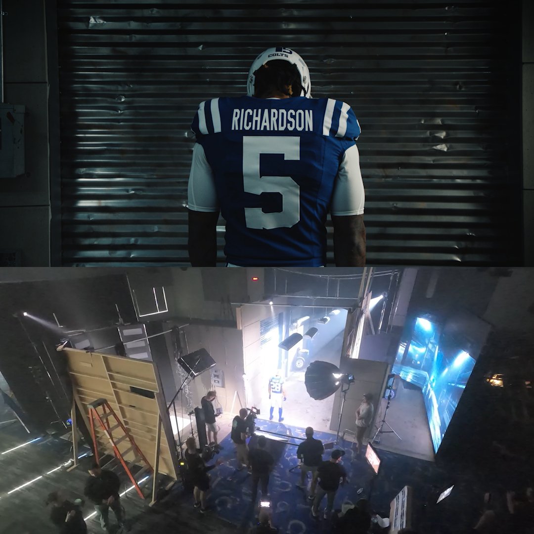 Watch the behind the scenes set build of our recent Indianapolis Colts shoot. We built a garage and charging station for their intro video. Elaborate sets help us tell more detailed stories and hype up the fans even more!