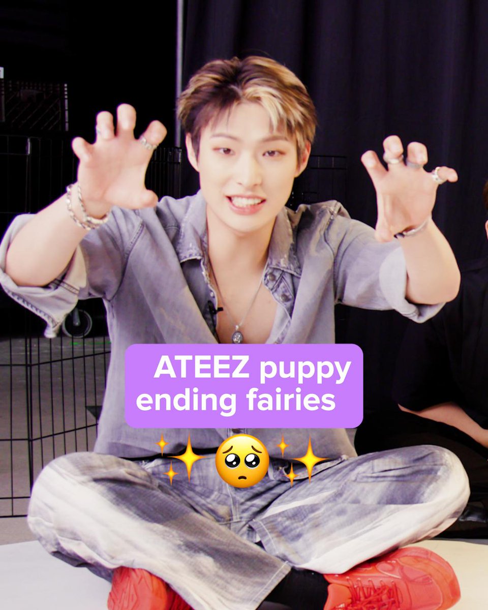 what's better than an ending fairy? an ATEEZ ENDING FAIRY WITH PUPPIES!!! #ateez #puppyinterview