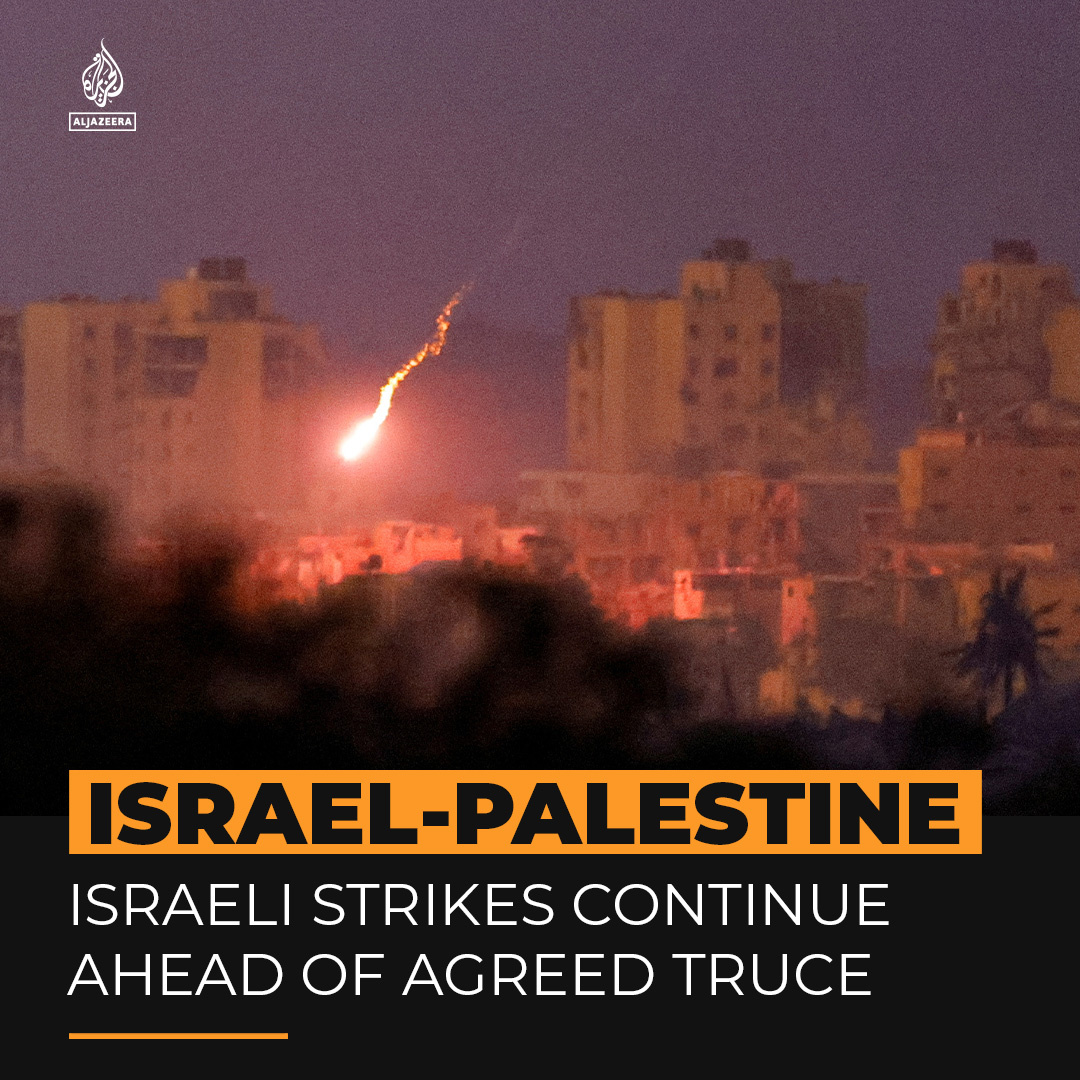 As Palestinians await the start of an agreed four-day truce to be announced, Israel continues its bombardment on the Gaza Strip ⤵️