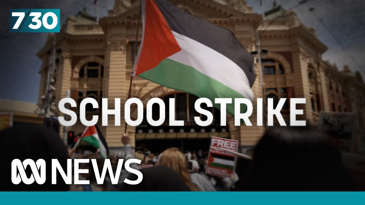 Hundreds of school students walked out of classes in Melbourne and Adelaide today as part of a school strike for Palestine. #abc730