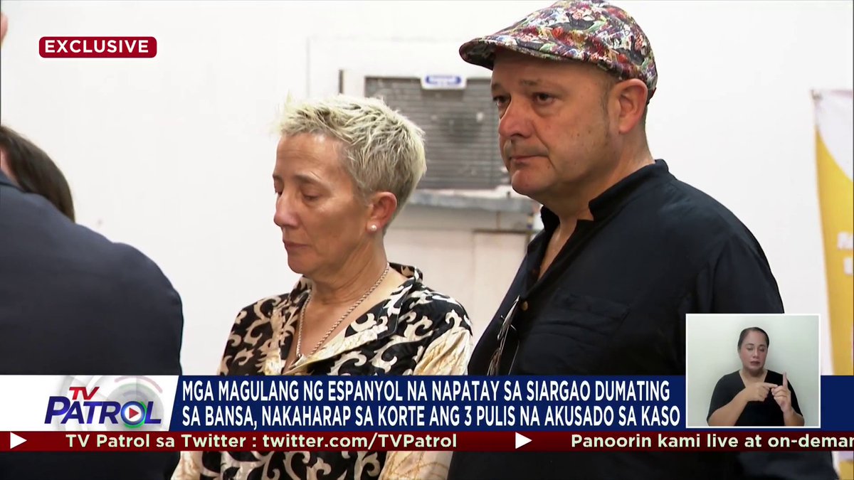 Dumating na sa Pilipinas ang mga magulang ng isang negosyanteng Español para harapin sa korte ang 3 pulis na inaakusahang pumatay sa kanilang anak noong 2020 sa Siargao. Hangad nila ang katarungan para sa anak na napatay matapos umanong manlaban sa mga pulis.