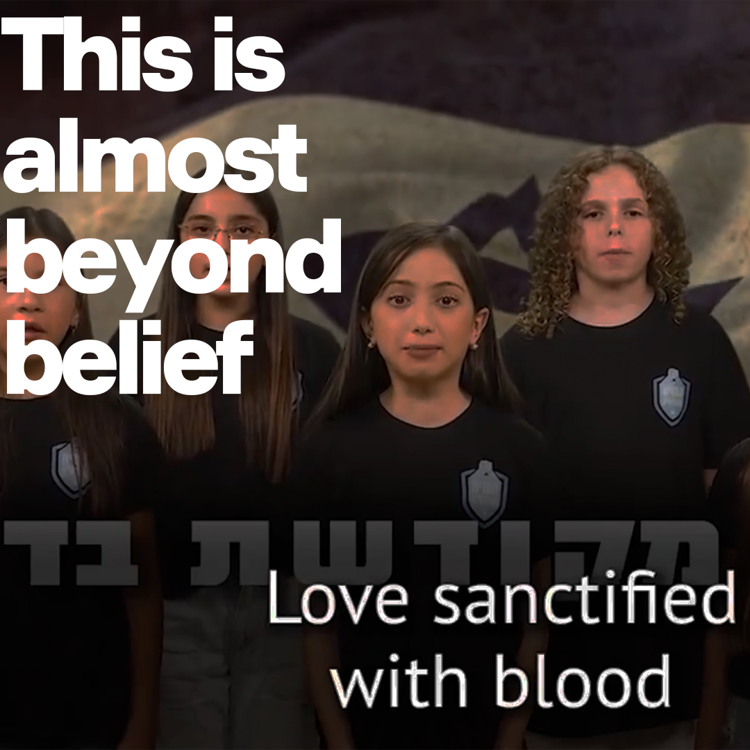 Israeli children made to sing in support of genocide. This song was promoted by Israel's public broadcaster - until it deleted it after an uproar. But this is just another example of a genocidal attitude being actively encouraged by Israeli politicians and officials.