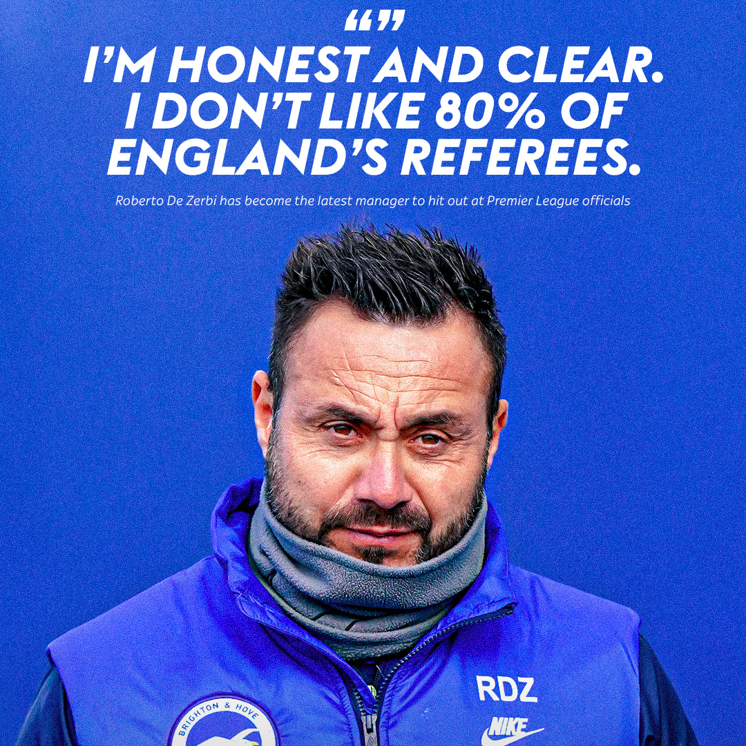 BREAKING: The FA have warned Brighton head coach Roberto De Zerbi about his future conduct following comments about match officials 💬