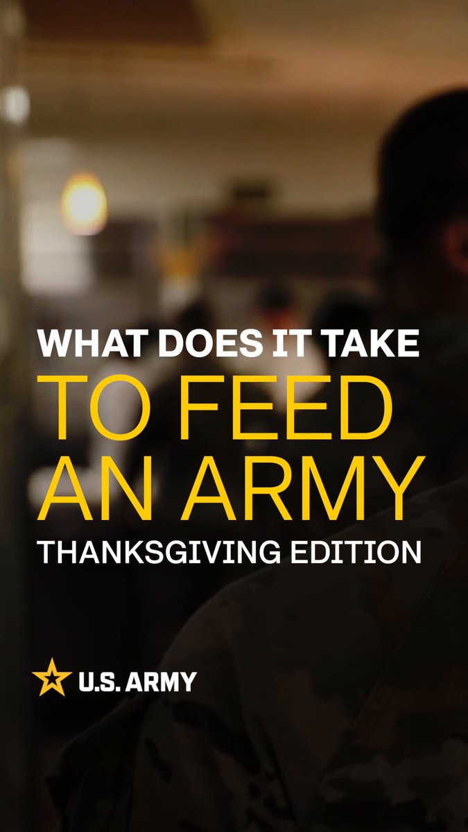 If you think you have a long grocery list for Thanksgiving, think again! 🛒 You'll give thanks when you see how much it takes to feed #USArmy installations on Thanksgiving. 🍽️ #HappyThanksgiving! 🦃