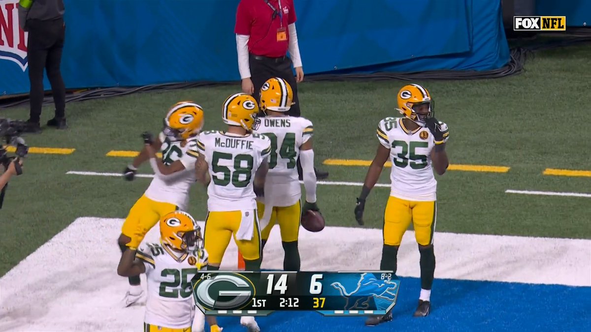 That's a Jonathan Owens TD! #GBvsDET | #GoPackGo 📺: FOX