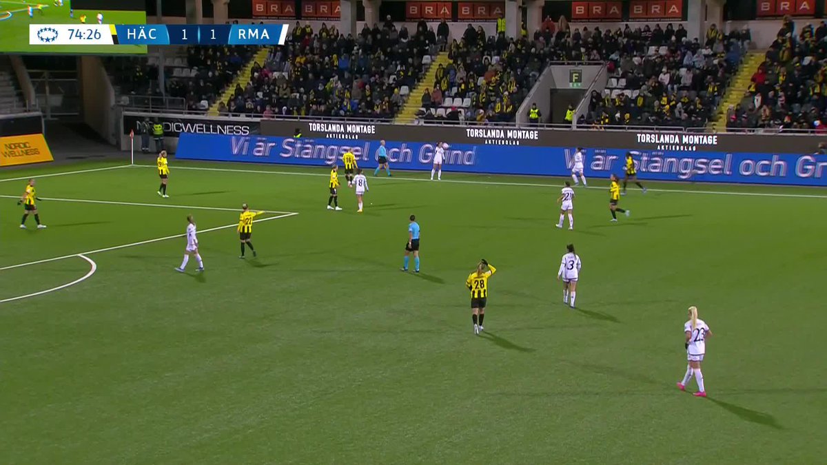 BK Häcken turned things around to beat Madrid in the #UWCL thanks to this stunner from Katariina Kosola ☄️ (via DAZN Football)