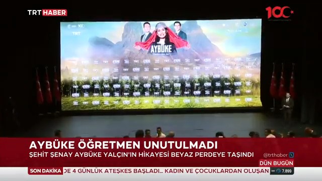 2017 yılında teröristlerin saldırısı sonucu şehit olan öğretmen Şenay Aybüke Yalçın'ın hikayesini anlatan "Aybüke; Öğretmen Oldum Ben" filminin ilk gösterimi yapıldı. Cumhurbaşkanı Recep Tayyip Erdoğan galaya eşi Emine Erdoğan ile birlikte katıldı. Film gösteriminin sonunda Erdoğan'a şehidin bağlaması hediye edildi. TRT ortak yapımı film, 24 Kasım Öğretmenler Günü'nde sinemaseverlerle buluşuyor...