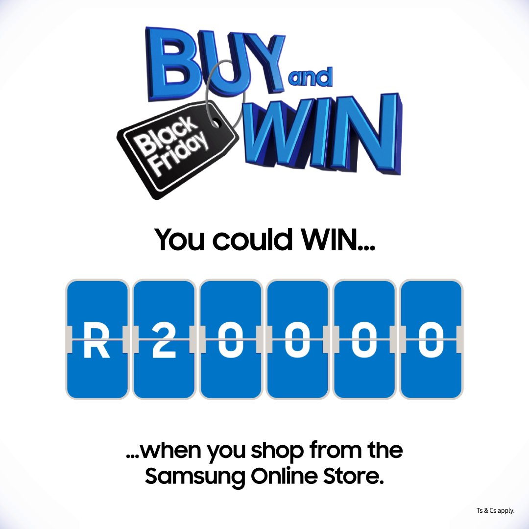 #BlackFriday is upon us 🌚, and with it is your chance to win a R20K #SamsungOnlineStore voucher 🤝! Simply make a purchase from our online store on 24 November 2023 and you're in the draw! 😉 Start shopping here: Ts & Cs apply!