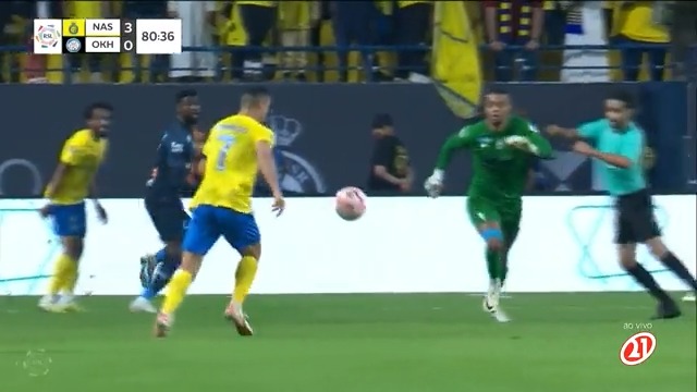 Se liga no gol de Cristiano Ronaldo. Marcou dois na vitória do Al Nassr por 3x0.