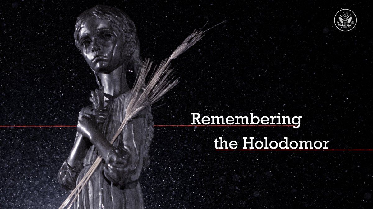 The Holodomor was a man-made famine created by the Stalin regime to kill millions of Ukrainians and other Soviet citizens. On November 25, we remember those murdered in the Holodomor. As Russia continues to attack Ukraine and its food supplies, we remain #UnitedWithUkraine.