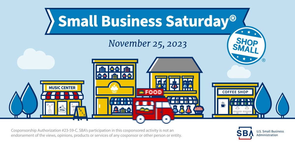 🎉 Happy #SmallBusinessSaturday, America! Today and throughout the holiday shopping season, shop, dine, and entertain at local small businesses to support the job creators in your community. #ShopSmall 🛍️