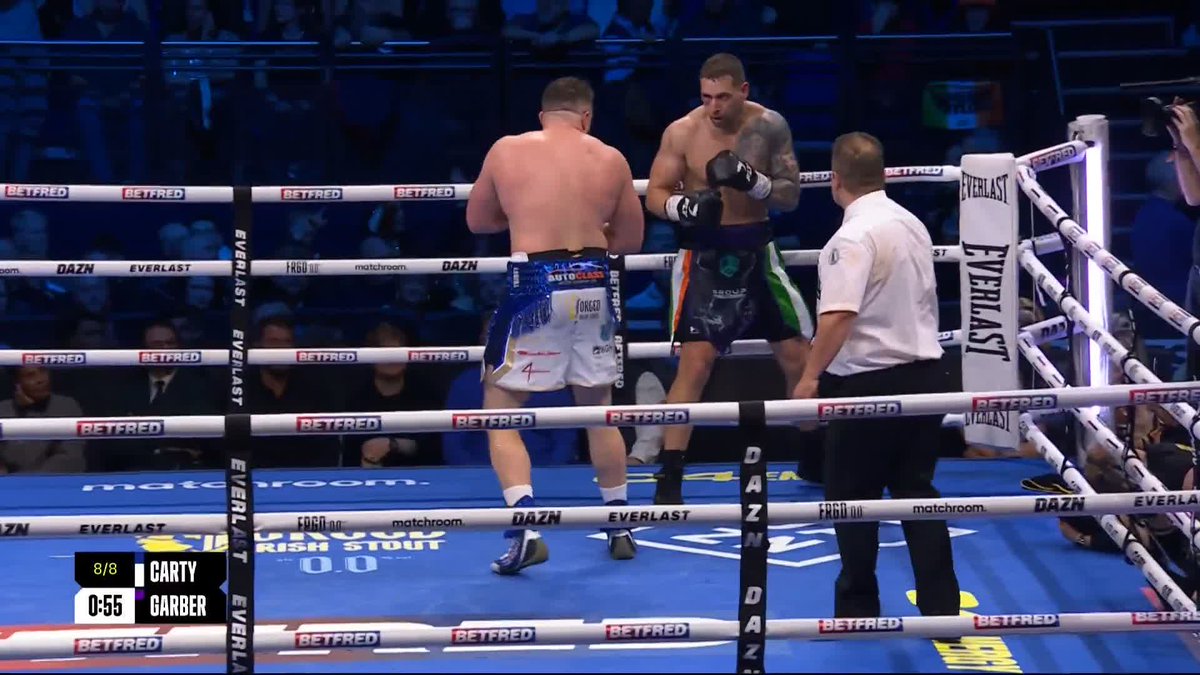 Over in the final round! Thomas Carty🇮🇪 stops Garber 🇮🇪 #CartyGarber | DAZN Boxing | #CameronTaylor2