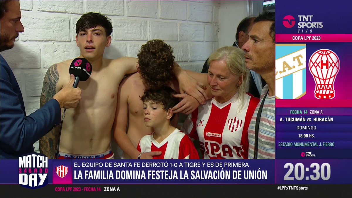😅 MOMENTAZO de Jerónimo Dómina junto a su familia tras la victoria de Unión ante Tigre.