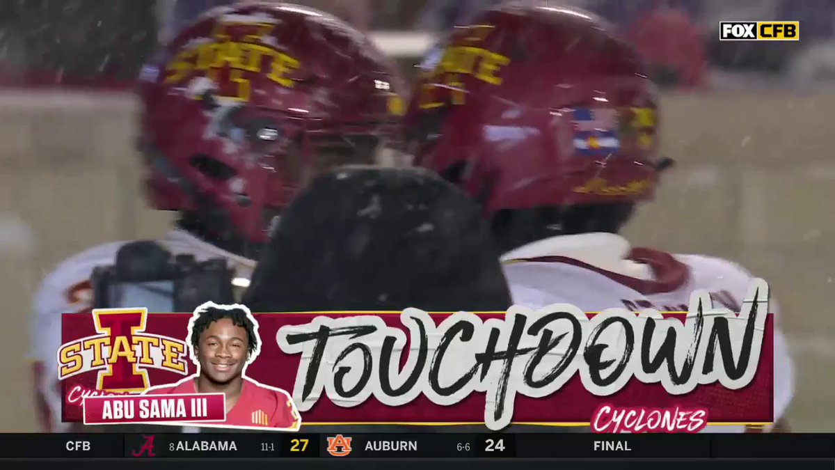 For those keeping track at home, Abu Sama now has TDs of 71, 77 and 60 yards ❄️💨 📺 FOX College Football