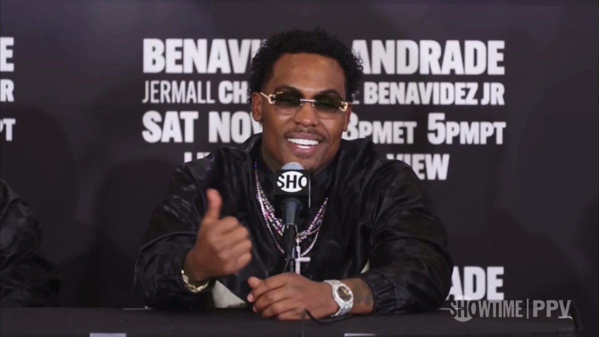 Jermall Charlo reveals what he said to Jose Benavidez Jr in the ring after their fight: "I just told him I beat his ass." [🎥 Showtime Boxing (Roblox)]