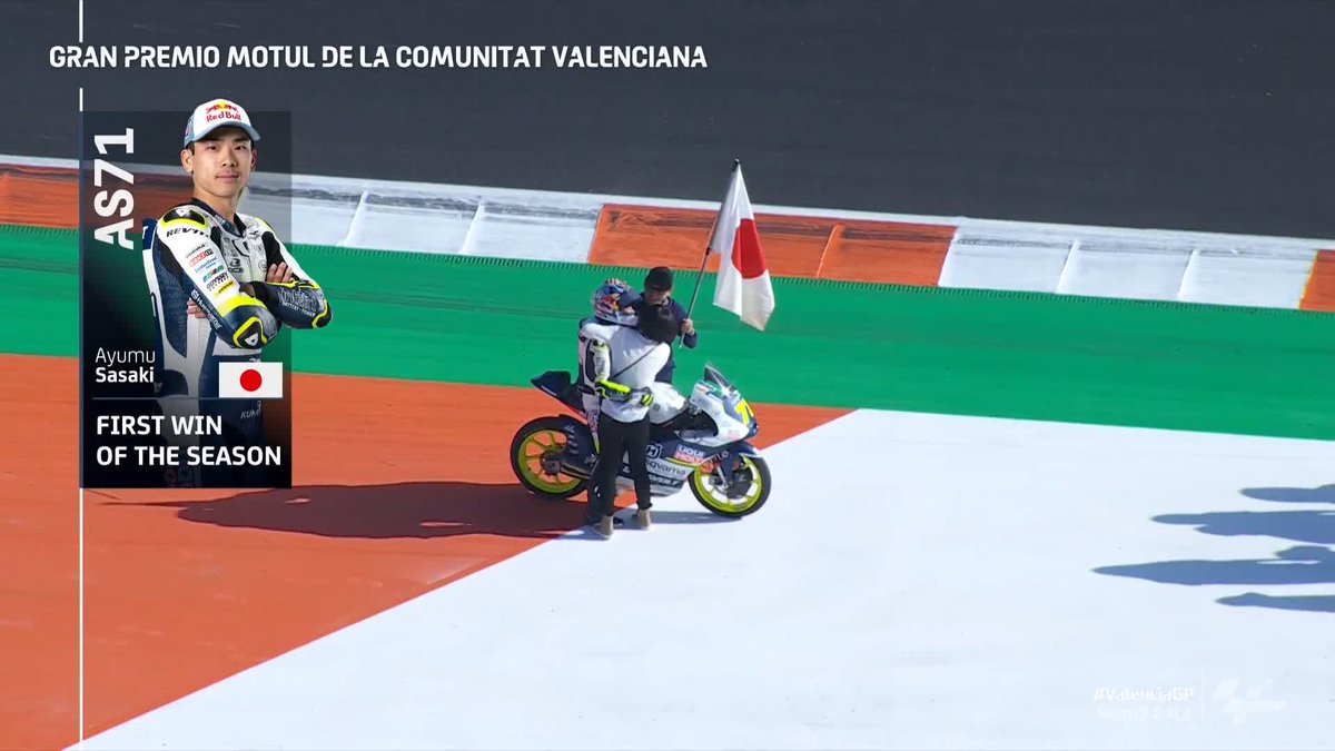 This is Ayumu Sasaki's day in #Moto3! 🤩 #ValenciaGP 🏁