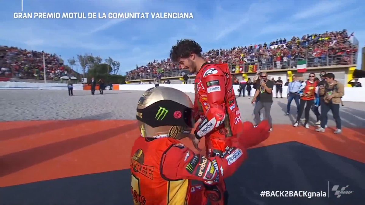 SLAM DUNK TO HIS 2nd #MotoGP title 🏀 Pecco Bagnaia, this moment is all yours! 👏 #BACK2BACKgnaia 🏆🏆